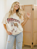 Sooners Basketball Mascot Dunk Off White Thrifted Tee