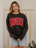 Sooners Mono Puff Ink Charcoal Hi-Dive Oversized Crew Sweatshirt