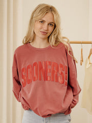 Sooners Mono Puff Ink Crimson Sweatshirt