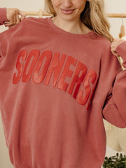 Sooners Mono Puff Ink Crimson Sweatshirt