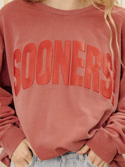 Sooners Mono Puff Ink Crimson Sweatshirt