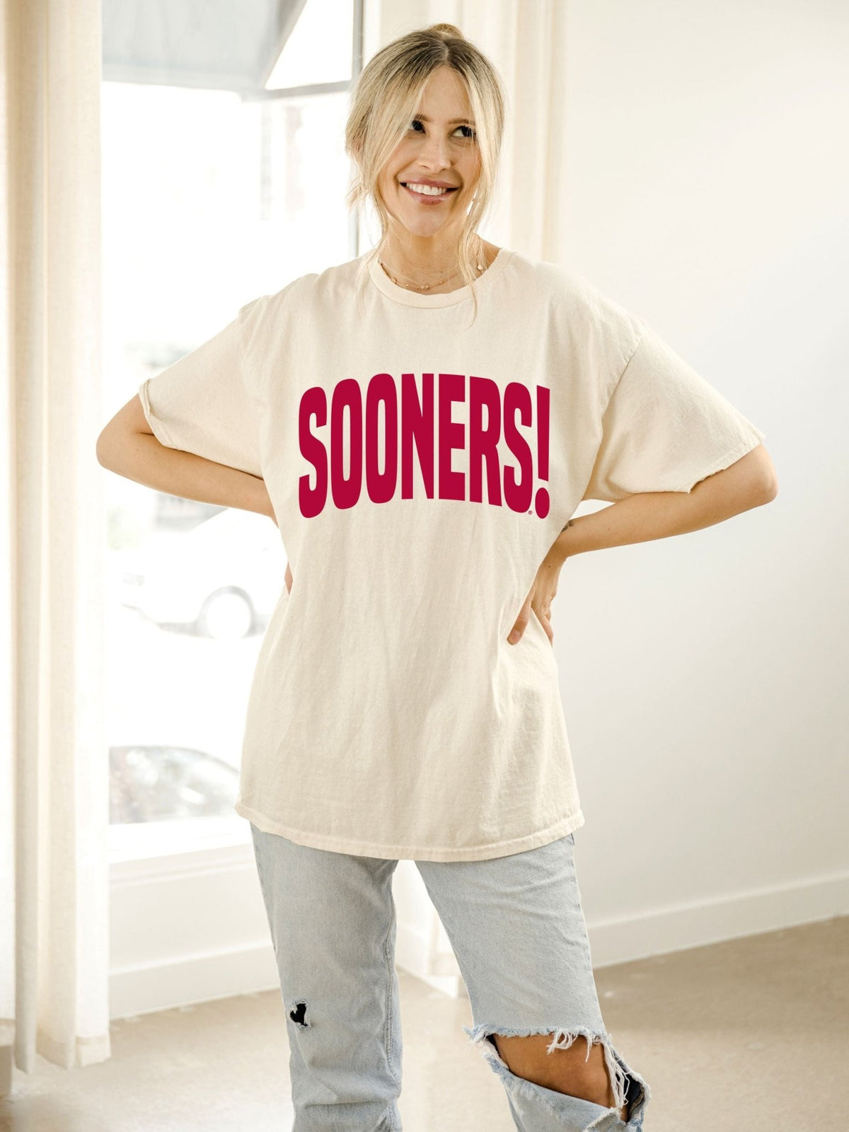 Sooners Mono Puff Ink Off White Heavyweight Tee