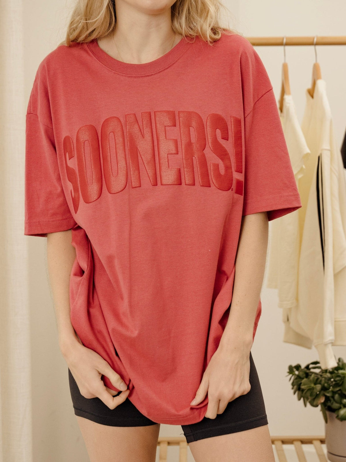 Sooners Mono Puff Ink Red Heavyweight Tee