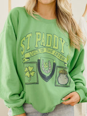 St. Patrick's Day Patch Green Thrifted Sweatshirt