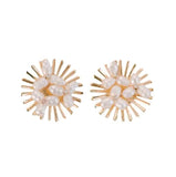 Sunburst Pearl Statement Stud Earrings