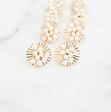 Sunburst Pearl Statement Stud Earrings