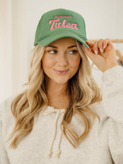 Take Me Back To Tulsa Embroidered Green Trucker Hat