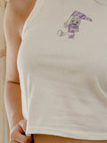 TCU Horned Frogs Mascot Flag Off White Micro Cropped Tank