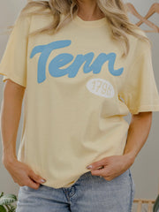 Tennessee 1796 Puff Ink Butter Comfort Colors Tee