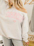 Tennessee Heart Gingham Print Gray Flashdance Sweatshirt