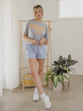 Tennessee Vols College Block Puff Ink Gray Cropped Tee
