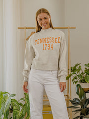 Tennessee Vols College Block Puff Ink Gray Mock Neck Hi-Dive Sweatshirt