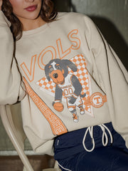 Tennessee Vols Courtside Basketball Sand Thrifted Sweatshirt