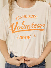 Tennessee Vols Football Stencil Off White Cropped Tee