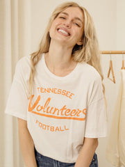 Tennessee Vols Football Stencil Off White Cropped Tee