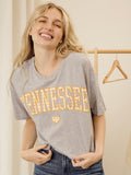 Tennessee Vols Gingham Heart Gray Cropped Tee