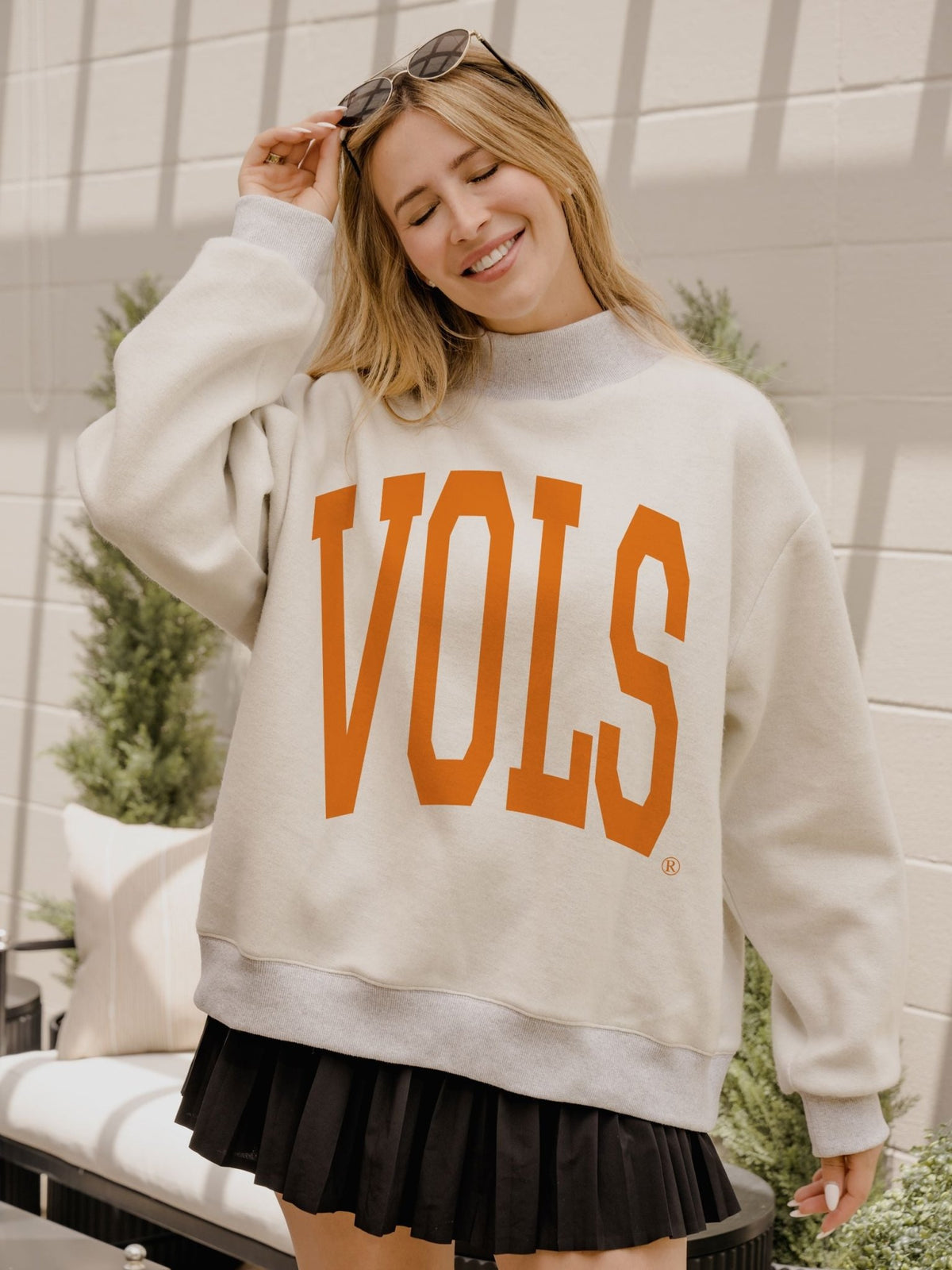Tennessee Vols Tall Boy Gray Mock Neck Reversible Sweatshirt