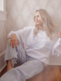 Texas Est. Bows White Corded Crew Sweatshirt