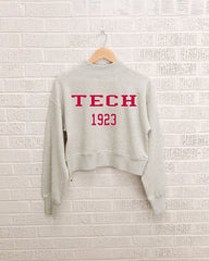 Texas Tech College Block Puff Ink Gray Mock Neck Hi-Dive Sweatshirt