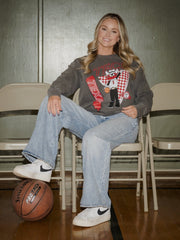 Texas Tech Courtside Basketball Pepper Sweatshirt