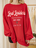 Texas Tech Letterman Red Chrome Hi Dive Sweatshirt