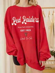 Texas Tech Letterman Red Chrome Hi Dive Sweatshirt
