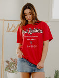 Texas Tech Letterman Red Thrifted Tee