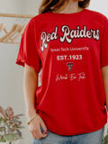 Texas Tech Letterman Red Thrifted Tee