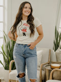Texas Tech Mascot Flag Off White Micro Cropped Tee