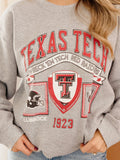 Texas Tech Prep Patch Gray Thrifted Sweatshirt