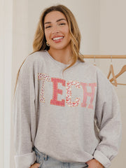 Texas Tech Quilted Puff Ink Ash Gray Thrifted Sweatshirt