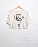 Texas Tech Shot Off White Cropped Tee