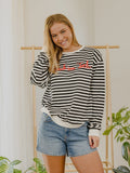 Texas Tech Simple Script Black/White Stripe Hi Dive Sweatshirt