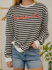 Texas Tech Simple Script Black/White Stripe Hi Dive Sweatshirt