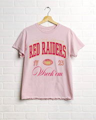 Texas Tech Wave Arch Pink Thrifted Tee