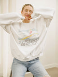 The Beach Boys 80s Surf White Thrifted Sweatshirt
