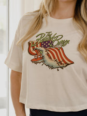 The Beach Boys Backstage Flag Off White Cropped Tee