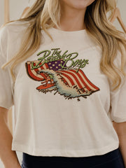 The Beach Boys Backstage Flag Off White Cropped Tee