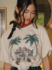 The Beach Boys Merry Christmas Baby Off White Thrifted Distressed Tee