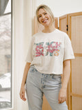 The Beach Boys Neon Palm Off White Cropped Tee