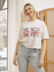 The Beach Boys Neon Palm Off White Cropped Tee