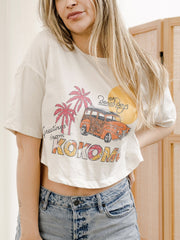 The Beach Boys Postcard Off White Cropped Tee
