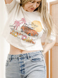 The Beach Boys Postcard Off White Cropped Tee