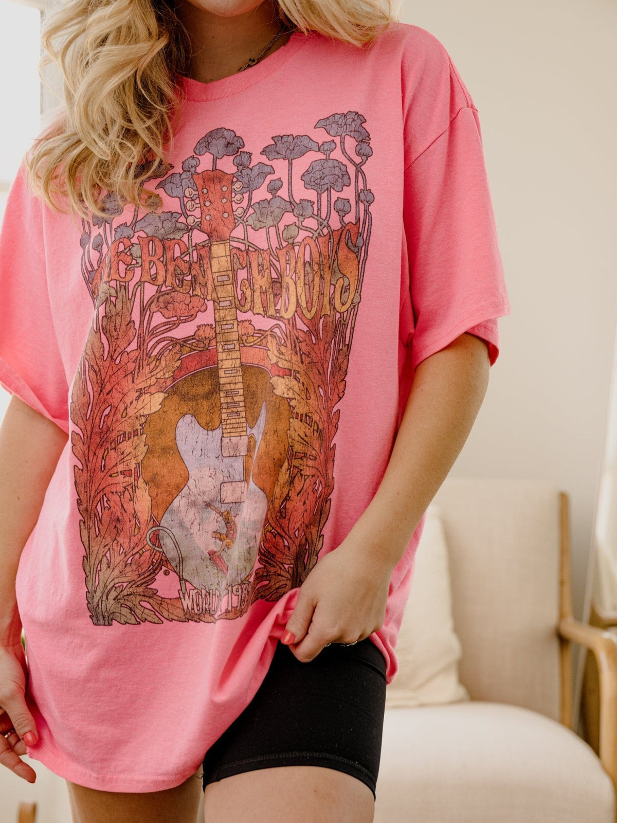 The Beach Boys Psych Hot Pink Thrifted Tee