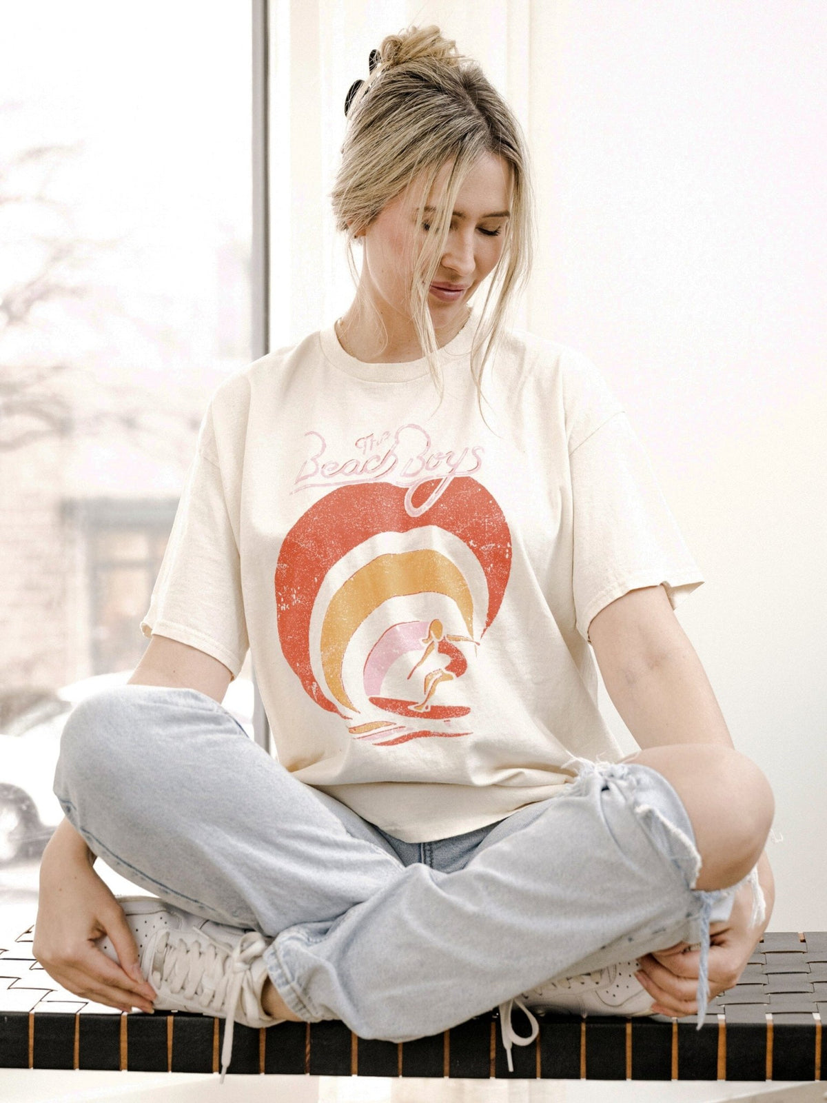 The Beach Boys Surfer Girl Off White Thrifted Tee