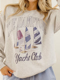 The Hamptons Yacht Club Ash Gray Thrifted Sweatshirt
