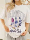 The Hamptons Yacht Club White Comfort Colors Tee