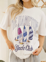 The Hamptons Yacht Club White Comfort Colors Tee