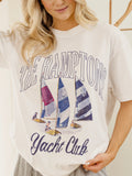 The Hamptons Yacht Club White Comfort Colors Tee