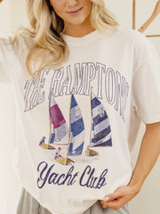 The Hamptons Yacht Club White Comfort Colors Tee
